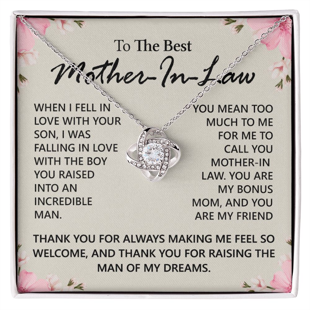 Mother In Law Gift Necklace The Love Knot Necklace Gift For Mother In Law Bonus Mom To The Best Mother In Law Necklace From Daughter Thank You Necklace Gift For Mother In Law Jewelry Gift For Women Love Knot Necklace 6323