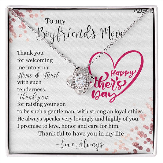 To My Boyfriend's Mom Necklace, Mother's Day Necklace Gift For Boyfriends Mom, Sentimental Gifts Necklace For Boyfriend's Mom, Gift For Boyfriend's Mom Necklace, Thank You Gift for Boyfriend's Mom