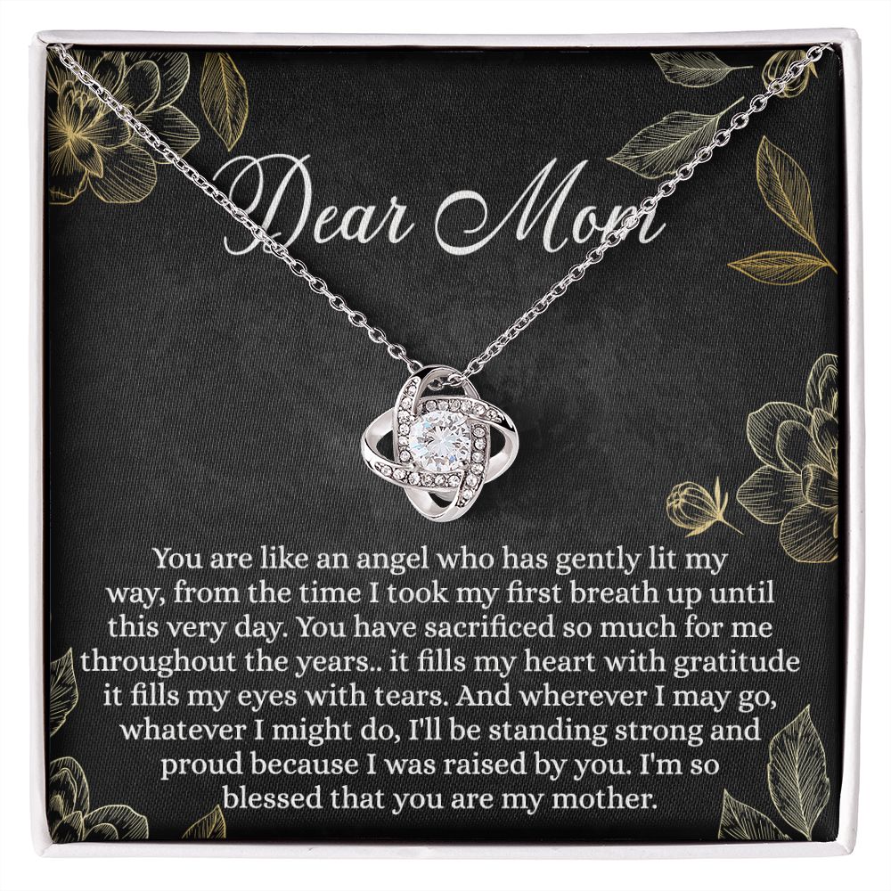 Dear Mom Necklace, To My Mom Love Knot Necklace Gift From Daughter, Mom Gift Necklace, Mother And Daughter Gift Necklace Pendant, The Love Knot Necklace Gift For Mom, You Are My Mother Necklace Love Knot Necklace 6323