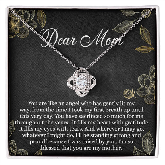 Dear Mom Necklace, To My Mom Love Knot Necklace Gift From Daughter, Mom Gift Necklace, Mother And Daughter Gift Necklace Pendant, The Love Knot Necklace Gift For Mom, You Are My Mother Necklace Love Knot Necklace 6323