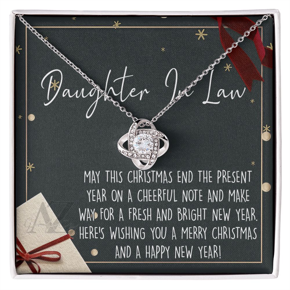 Christmas Gift for Daughter in Law Necklace, Daughter in Law Jewelry, Xmas Holiday Gift Idea for Daughter in Law, Son's Wife Gift, Daughter in Law Gift, From In Law 371 Love Knot Necklace for Daughter in law