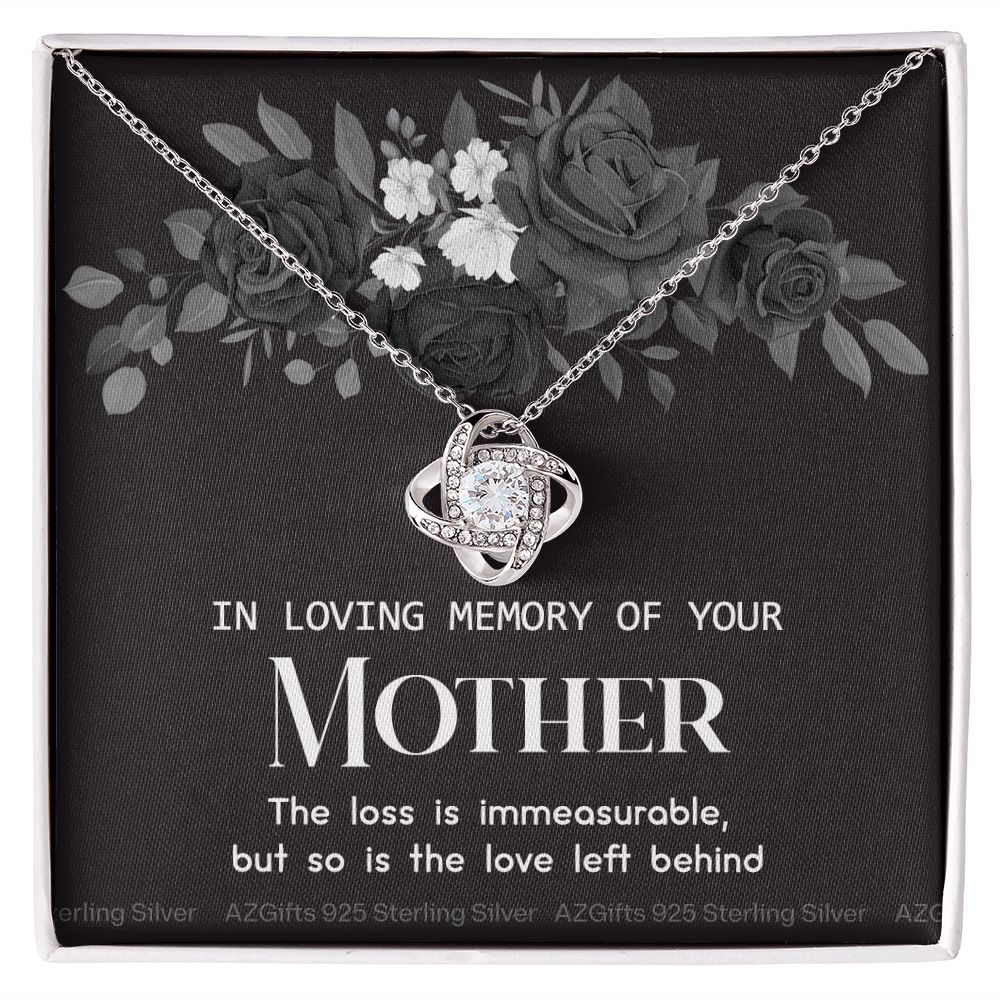 In Loving Memory Of Your Mother Necklace, Sympathy Loss Of Mother Gift Necklace, To My Mother Love Knot Necklace From Daughter, Son, Mother Gift Necklace On Mother's Day, Jewelry Gift for Women Love Knot Necklace 6323