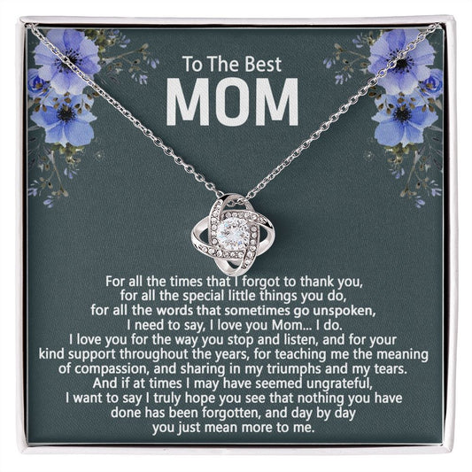 To My Mom Necklace From Daughter, To The Best Mom Necklace, Mother And Daughter Gift Necklace For Mom, Mother's Day Necklace Gift Mom, Birthday Gift Mom, Jewelry Gift For Women, Mom Gift Necklace Love Knot Necklace 6323