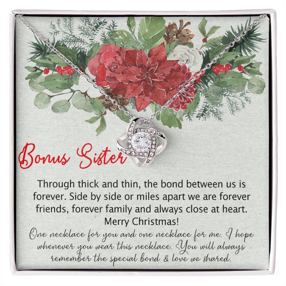 To my Bonus Sister Necklace Pendant for Sister in law Gift for Sister-in-Law Christmas Jewelry Idea for Her Sister of the Groom Xmas Necklace for Future Sister in Law Gift
