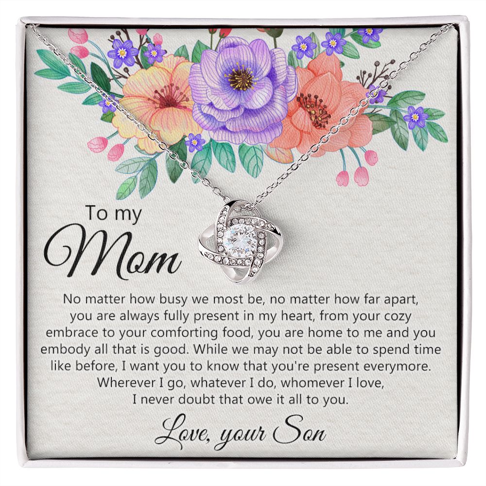To My Mom Love Your Son Necklace, Meaningful Gift Necklace for Mom, To My Mom Love Knot Necklace, Jewelry Gift For Women, Pendant Gift for Mom, Son to Mom Jewelry Mom Gift Necklace on Mother's Day Love Knot Necklace 6323