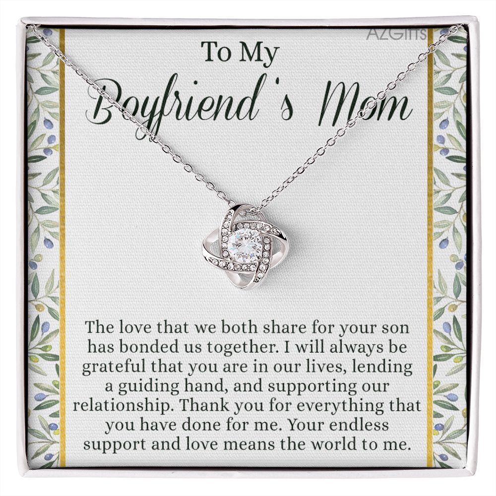 To My Boyfriend's Mom Necklace Customize Name Gift For Boyfriend's Mom Necklace Gift Ideas For Mother's Day Birthday Personalized Necklace Jewelry Message Cards Box For Her Necklace Girls Women