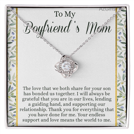 To My Boyfriend's Mom Necklace Customize Name Gift For Boyfriend's Mom Necklace Gift Ideas For Mother's Day Birthday Personalized Necklace Jewelry Message Cards Box For Her Necklace Girls Women