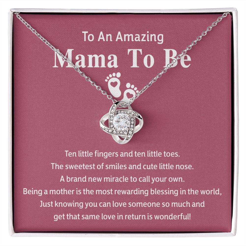 Mama To Be Gift Necklace, To An Amazing Mama To Be Necklace From Daughter, Mama To Be Love Knot Necklace, Wonderful Mom Gift Necklace From Daughter, Jewelry Gift For Women, Mama To Be Necklace Gift Love Knot Necklace 6323