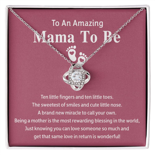 Mama To Be Gift Necklace, To An Amazing Mama To Be Necklace From Daughter, Mama To Be Love Knot Necklace, Wonderful Mom Gift Necklace From Daughter, Jewelry Gift For Women, Mama To Be Necklace Gift Love Knot Necklace 6323