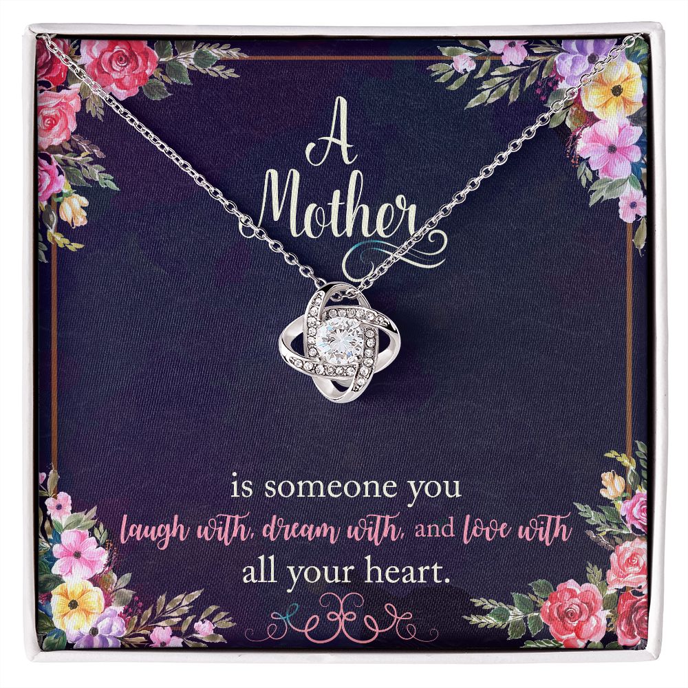 To My A Mother Necklace Pendant Gift From Daughter Necklace Love Knot Necklace With All Your Heart Gift For To Mom Happy Mother's Day Mother In Law Gift On Birthday Anniversary Gift