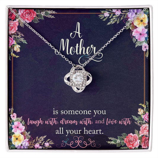To My A Mother Necklace Pendant Gift From Daughter Necklace Love Knot Necklace With All Your Heart Gift For To Mom Happy Mother's Day Mother In Law Gift On Birthday Anniversary Gift