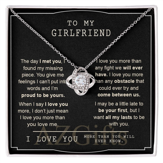 To My Girlfriend Love Knot Necklace Jewelry For Girlfriend Gift For Girlfriend On Birthday Anniversary With Message Card Gift And Box For Mom, To My Boyfriend Mom, My Girlfriend Mom