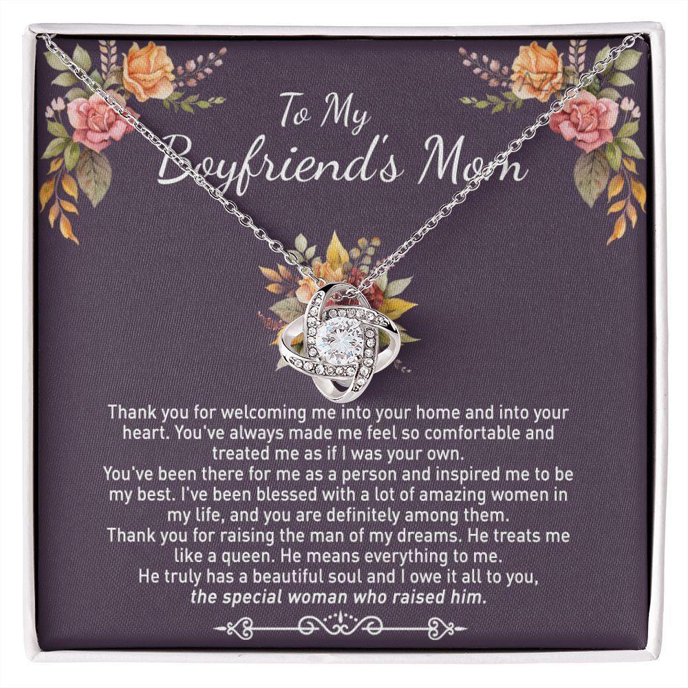 To My Boyfriend's Mom Mother's Day Necklace, Mother-In-Law Necklace, Necklace Gift For Boyfriend's Mom, To My Boyfriends Mom Gift, Future Mother-In-Law Love Knot Necklace For Boyfriend's Mom