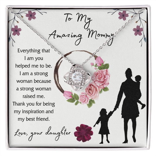 Mom And Daughter Necklace, To My Amazing Mom Necklace From Daughter, Necklace Gift For Mom On Birthday Gift Anniversary Mother's Day Necklace Gift Mom Love Knot Necklace Jewelry Gift For Women Love Knot Necklace 6323