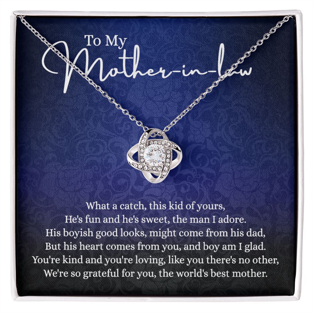 Mother In Law Gift Necklace - To My Mother In Law Love Knot Necklace From Son, Mother In Law And Son In Law Gift Necklace On Mother's Day Pendant Gift For Mother In Law Jewelry Gift For Women Love Knot Necklace 6323