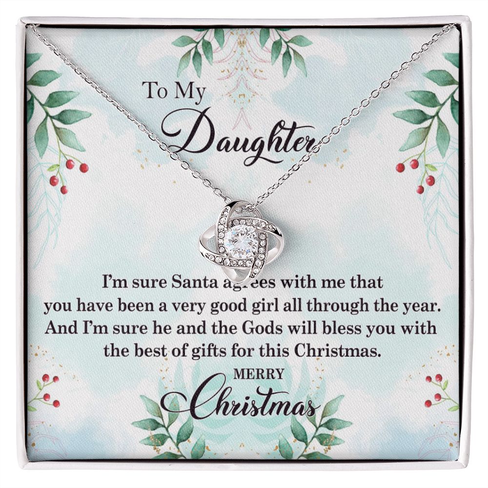 To My Daughter Necklace Love Knot Necklace Gift for Daughter from Mom Mother Daughter Necklace Christmas Daughter Necklace Gift from Mom Birthday Gift Daughter Necklace for Teen Girl Jewelry Gift for Daughter