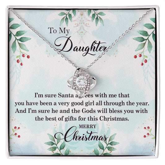 To My Daughter Necklace Love Knot Necklace Gift for Daughter from Mom Mother Daughter Necklace Christmas Daughter Necklace Gift from Mom Birthday Gift Daughter Necklace for Teen Girl Jewelry Gift for Daughter