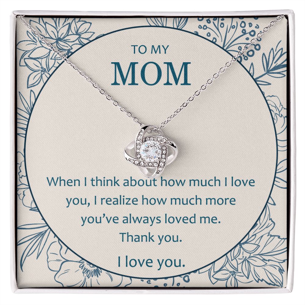 Mother And Daughter Necklace, To My Mom Love Knot Necklace From Daughter, Thank You Necklace Gift For Mom, Mother On Birthday Gift Anniversary Wedding Day Necklace For Mom, Daughter To Mom Pendant Love Knot Necklace 6323