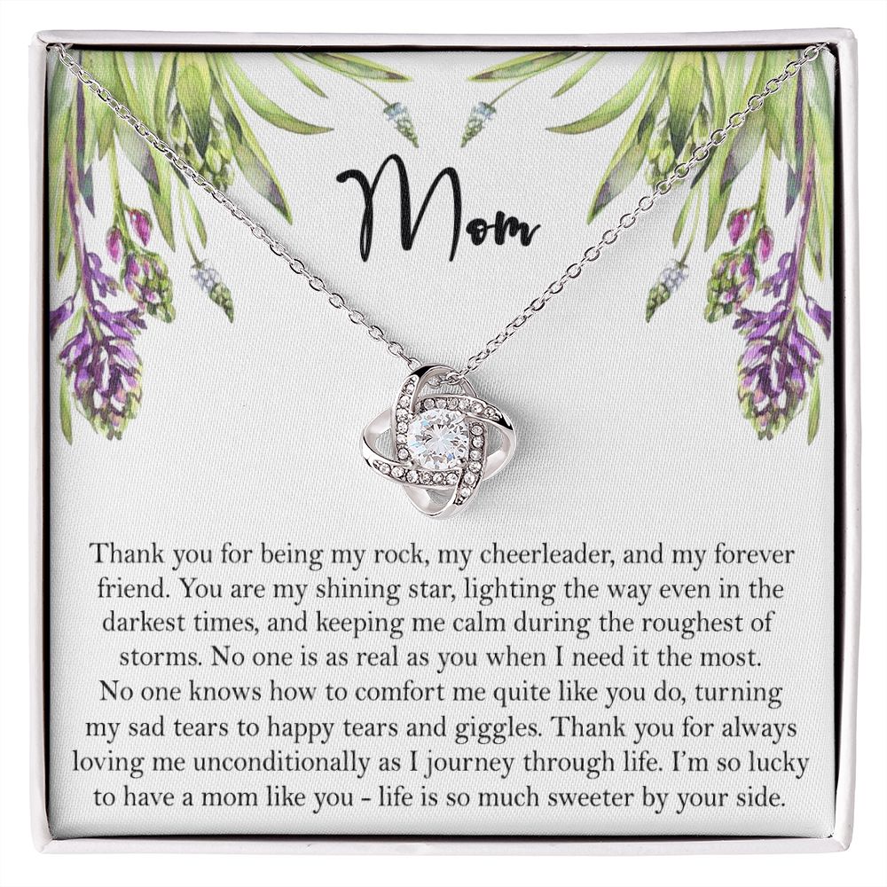 Thank You Mom Gift Necklace, To My Mom Love Knot Necklace Gift From Daughter And Mother Love Knot Pendant Gift For Mom, Bonus Mom Gift Necklace Thank You Pendant Gift For Mom, Jewelry Gift For Women