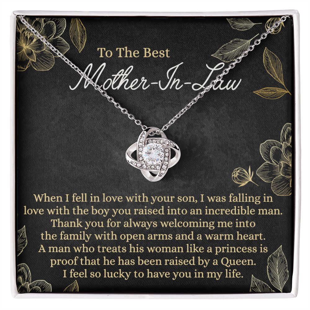 Mother In Law Gift Necklace, To The Best Mother In Law Love Knot Necklace From Daughter In Law, Jewelry Gift for Women, Mother In Law, Bonus Mom Gift Necklace, Mother-In-Law Gift Love Knot Pendant Love Knot Necklace 6323
