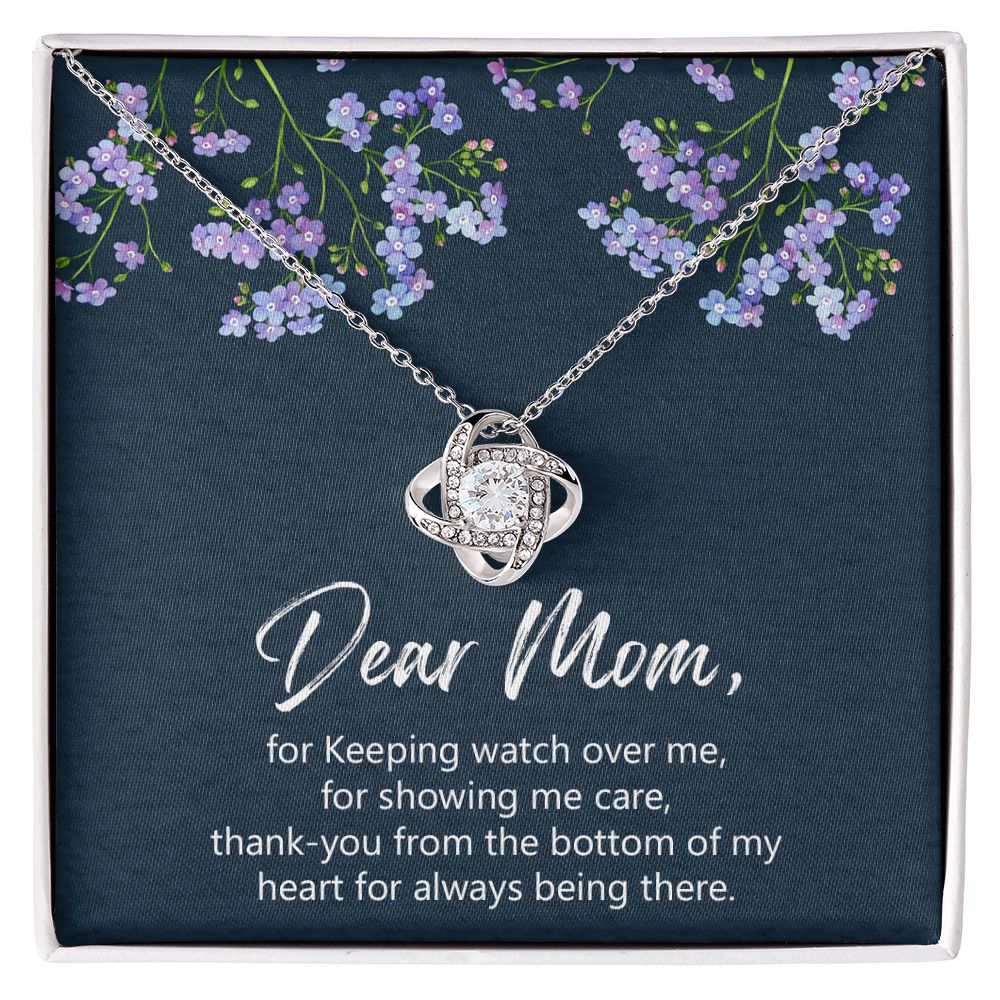 Dear Mom Necklace, To My Mom Love Knot Necklace Gift From Daughter, Mom Gift Necklace, Mother And Daughter Gift Necklace Pendant, The Love Knot Necklace Gift For Mom, My Heart For Always Necklace Love Knot Necklace 6323