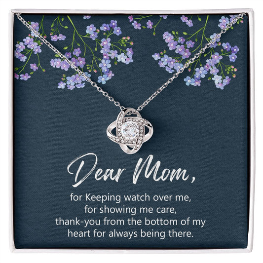 Dear Mom Necklace, To My Mom Love Knot Necklace Gift From Daughter, Mom Gift Necklace, Mother And Daughter Gift Necklace Pendant, The Love Knot Necklace Gift For Mom, My Heart For Always Necklace Love Knot Necklace 6323