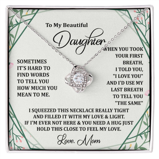 To My Daughter Necklace Love Knot Necklace Gift for Daughter from Mom Birthday Gift Daughter Necklace for Teen Girl Christmas Daughter Necklace Gift from Mom Jewelry Gift for Daughter Mother Daughter Necklace