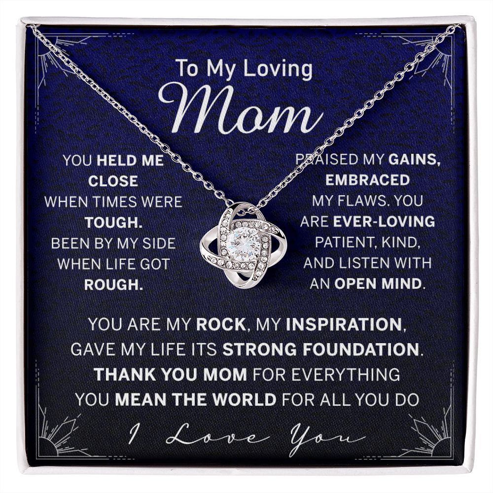 To My Loving Mom Necklace, Mom Love Knot Necklace From Daughter And Mother Necklace, You Held Me Close Necklace Gift For Mom, Loving Mom Gift Necklace, I Love You Necklace Gift For Mom, Jewelry Gift Love Knot Necklace 6323