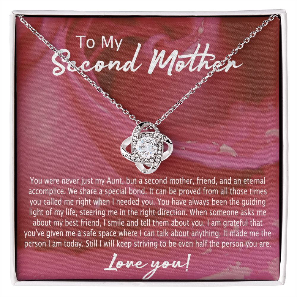 Second Mother Necklace, To My Second Mom Love Knot Necklace From Son, Second Mother Gift Necklace, Mother Pendant Gift Necklace From Daughter Or Son, Jewelry Gift For Women, Boyfriend's Mom Gift Love Knot Necklace 6323