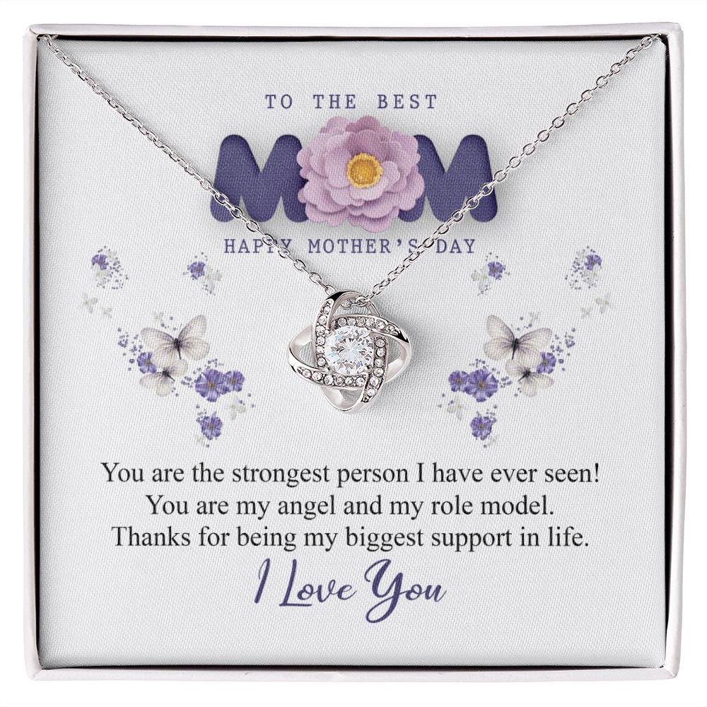 Happy Mother's Day Necklace, To The Best Mom Necklace From Daughter, Mothers Day Gift Necklace, Thank You Necklace Gift For Mom, Jewelry Gift For Women, Mother And Daughter Necklace Gift On Birthday Love Knot Necklace 6323