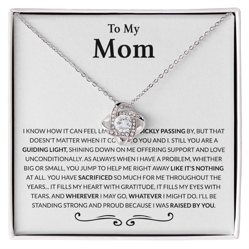 Mom Gift Necklace, To My Mom Necklace From Daughter, The Love Knot necklace Gift For Mom, Birthday Gift Necklace For Mom, Mother's Day Necklace Gift For Mom From Daughter Jewelry Bonus Mom Necklace Love Knot Necklace 6323