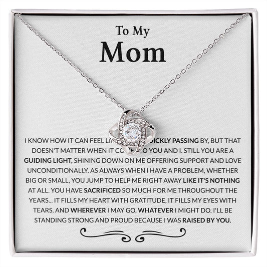 Mom Gift Necklace, To My Mom Necklace From Daughter, The Love Knot necklace Gift For Mom, Birthday Gift Necklace For Mom, Mother's Day Necklace Gift For Mom From Daughter Jewelry Bonus Mom Necklace Love Knot Necklace 6323