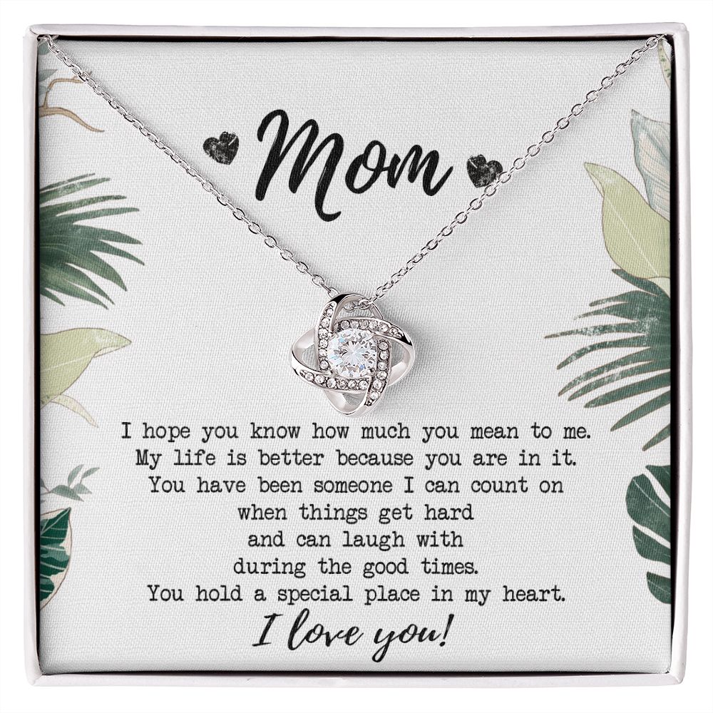 Mothers Day Necklace Gift, Gift Necklace for Mom, To My Mom Love Knot Necklace From Daughter, Mother And Daughter Gift Necklace, Jewelry Gift For Women, Mother Gift Necklace I Love You Love Knot Necklace 6323