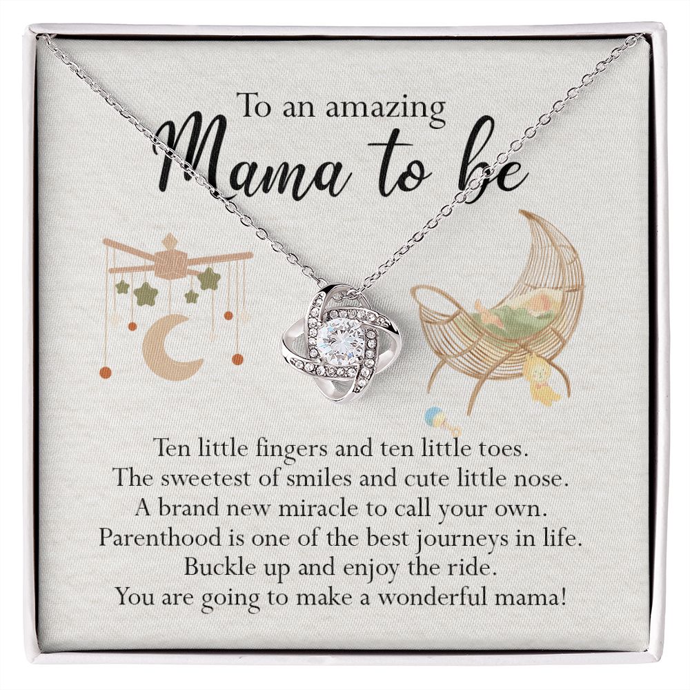 To An Mama To Be Gift Necklace, To An Amazing Mama To Be Love Knot Necklace For New Mom Expecting Mom Mother's Day Gift Idea Necklace For New Mom, Mama To Be Gift Necklace Jewelry Gift for Women
