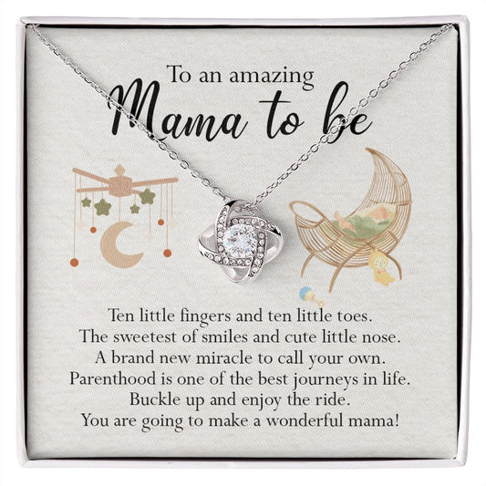 To An Mama To Be Gift Necklace, To An Amazing Mama To Be Love Knot Necklace For New Mom Expecting Mom Mother's Day Gift Idea Necklace For New Mom, Mama To Be Gift Necklace Jewelry Gift for Women