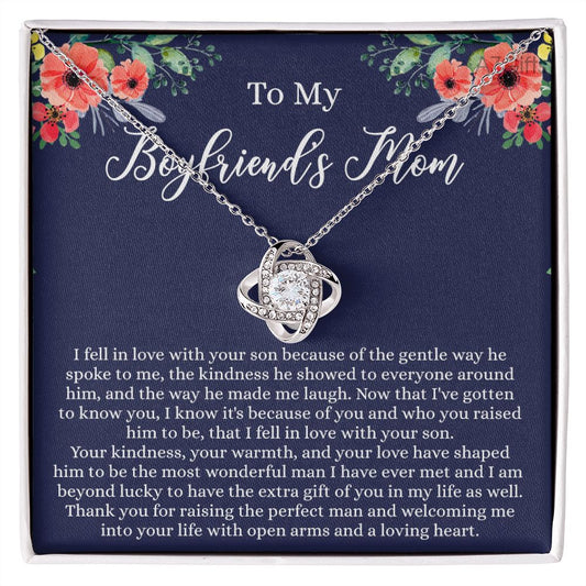 To My Boyfriend Mom Necklace, Gift For Boyfriend Mother, Birthday Gift For Boyfriend's Mom, Christmas Holiday Gift, Mothers Day Gift For Boyfriends Mom, Love Knot Necklace For Boyfriend's Mom