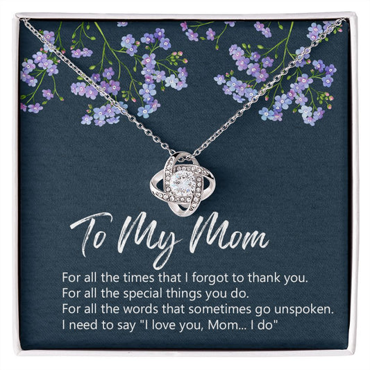 To My Mom Necklace From Daughter, Birthday Gift For Mom, Mother's Day Necklace Gift For Mom, Love Knot Pendant Gift For Mom, Meaningful Mom Gift Necklace, Daughter And Mother Jewelry Gift For Women Love Knot Necklace 6323
