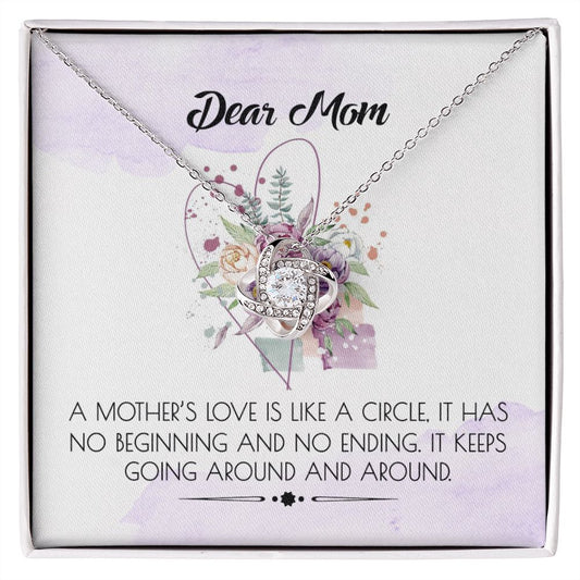 Mom Gift Necklace, Dear Mom Love Knot Necklace Gift From Daughter And Mother Love Knot Pendant Gift For Mom Bonus Mom Gift Necklace Around And Around Pendant Gift For Mom Jewelry Gift For Women Love Knot Necklace 6323