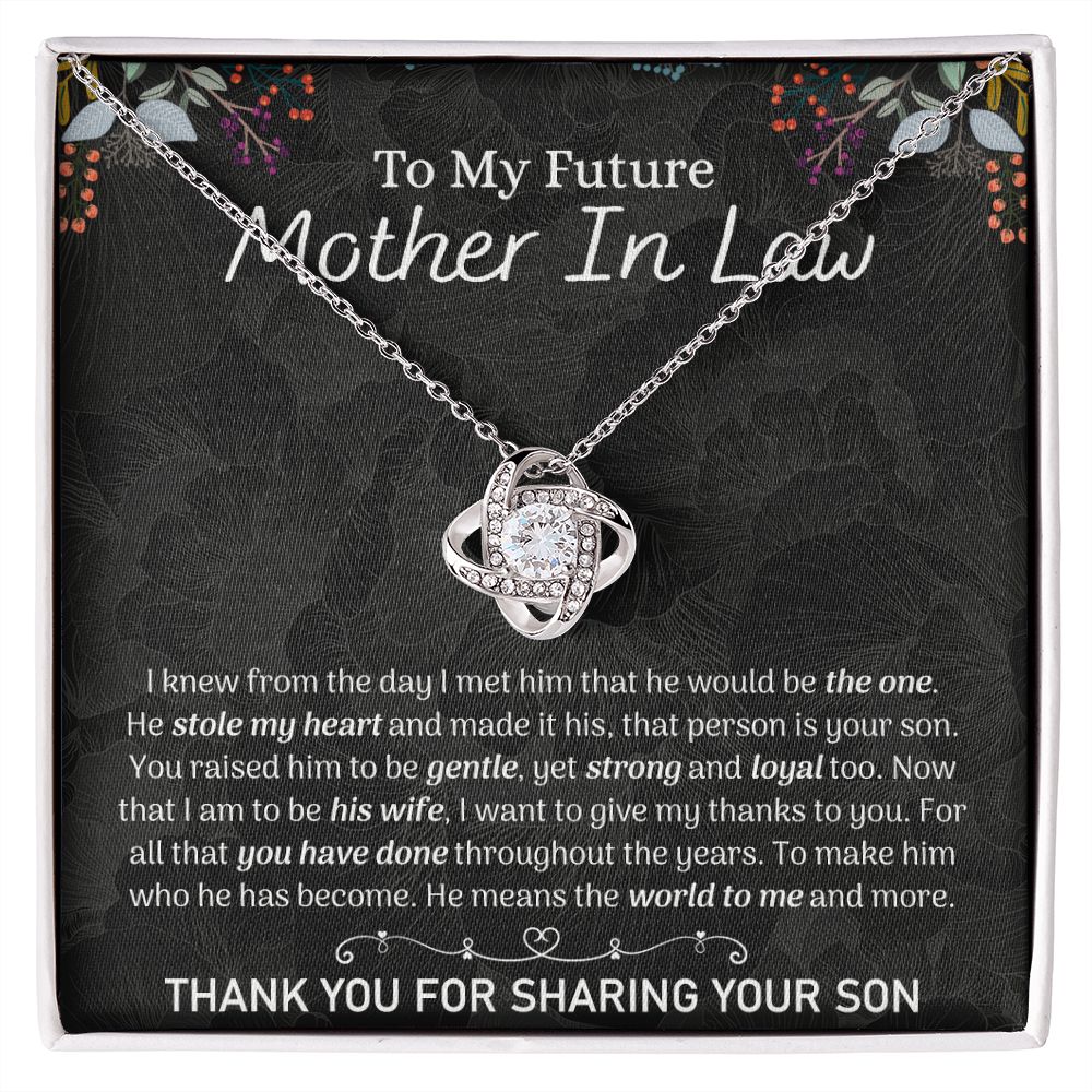 To My Future Mother In Law Necklace, To My Mother In Law Love Knot Necklace From Son, Future Mother In Law Gift Necklace, Future Mother In Law Pendant Gift, Jewelry Gift For Women, Mother In Law Love Knot Necklace 6323