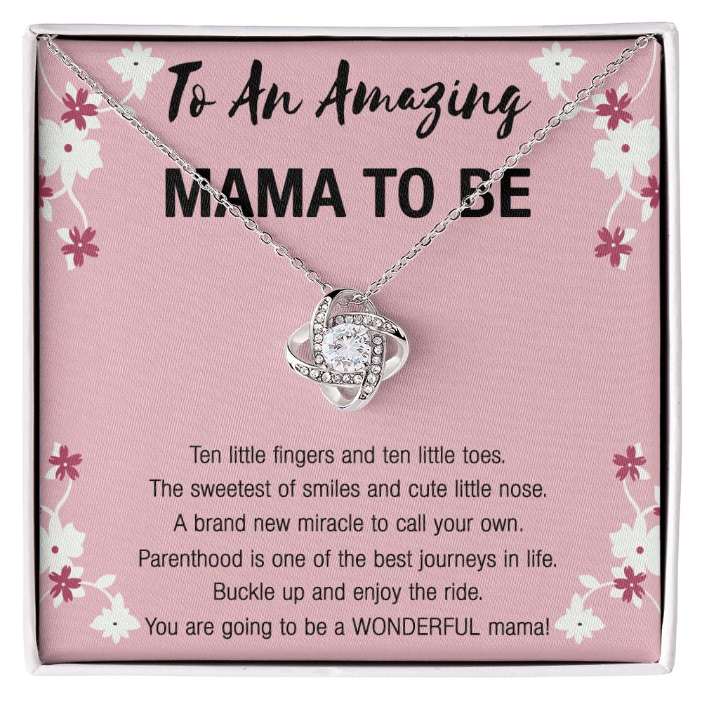 Mama To Be Necklace, To An Amazing Mama To Be Necklace From Daughter, Little Girl Necklace Gift For Mom, Wonderful Mama Pendant, Daughter And Mother Love Knot Necklace Gift For Mom Jewelry To Mama Love Knot Necklace 6323
