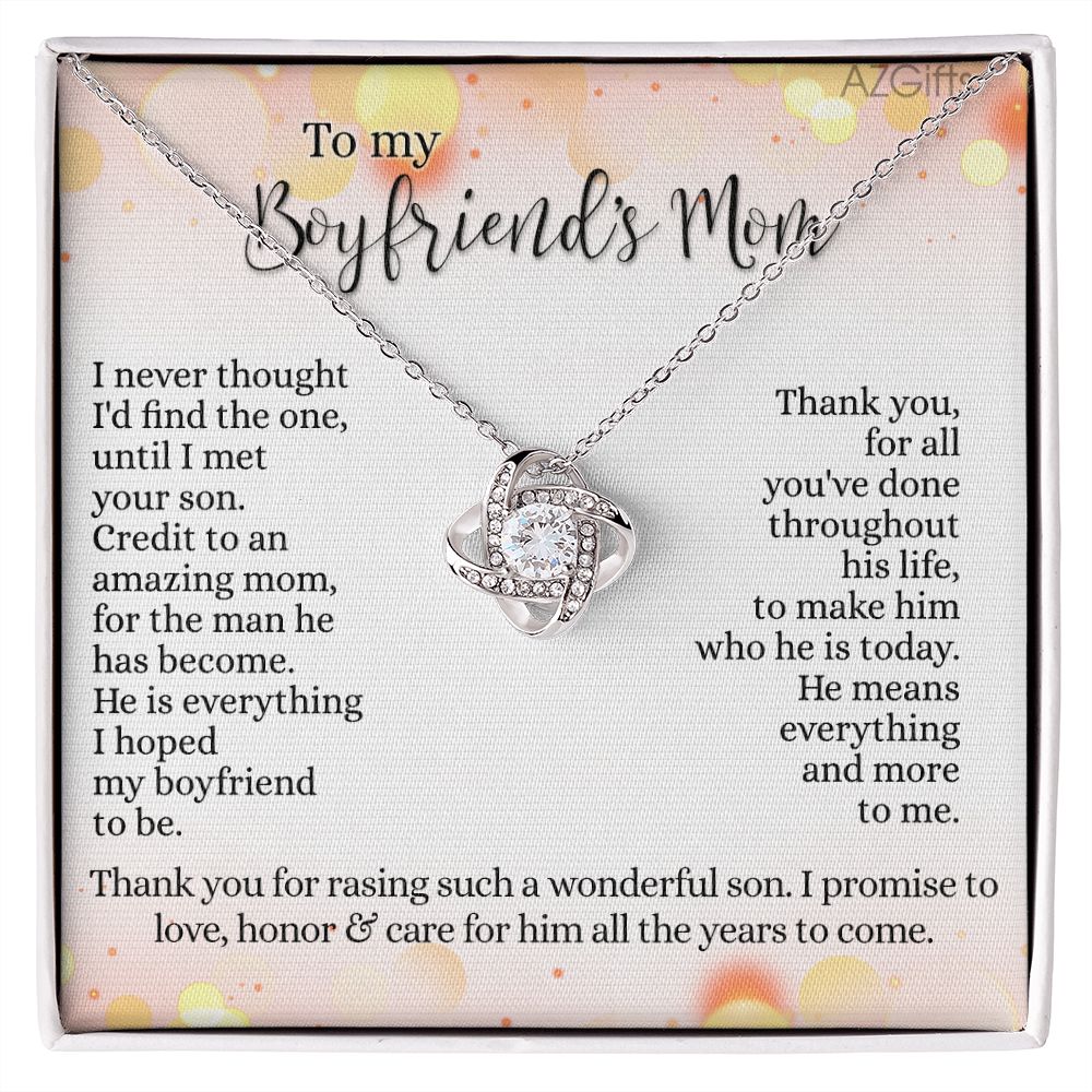 To My Boyfriends Mom Gift Necklace For Boyfriends Mom Gift Mother In Law Jewelry Gift Birthday Gift For Boyfriend's Mom Gift For Boyfriends Mom Gift Love Knot Necklace From Girlfriend Jewelry