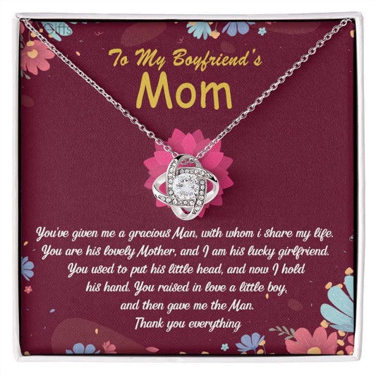Gift For Boyfriend's Mom Necklace, Boyfriend Mom Gifts Jewelry From Girlfriend, Necklaces For Boyfriends Mom, To My Boyfriends Mom Necklace Mothers Day For Boyfriend Mom, Christmas Necklace Love Knot Necklace 6323