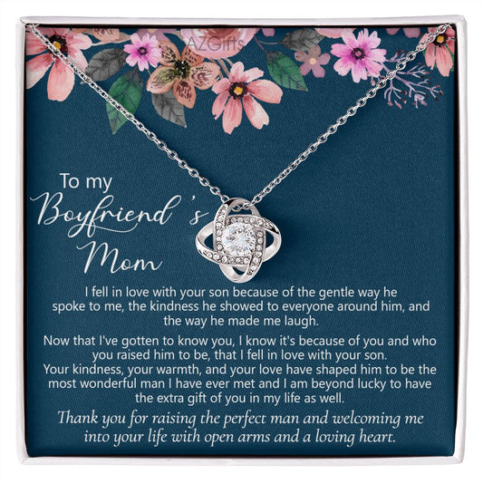 Fell In Love Necklace Gift For Boyfriend's Mom Gift Necklace, To My Boyfriends Mom Necklace From Son, Mother And Son Gift Necklace, Gift For Boyfriends Mom Love Knot Necklace Jewelry Gift For Women Love Knot Necklace 6323