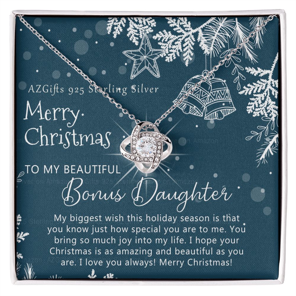 To My Bonus Daughter Necklace from Bonus Mom Christmas Necklace from Step Mom to Step-Daughter Second Daughter Other Daughter Christmas Pendant Gift for Her Girls