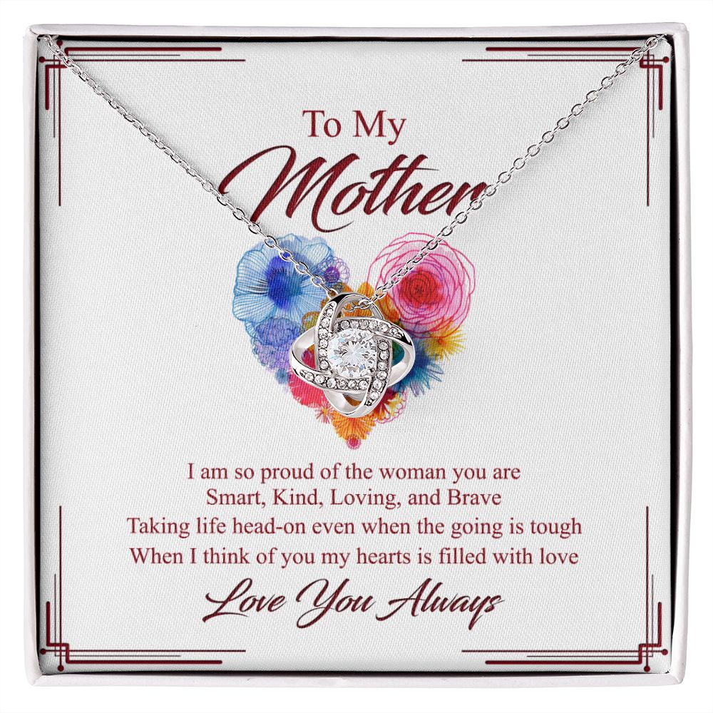 Mother Gift Necklace, To My Mother Love Knot Necklace Gift From Daughter And Mother Love Knot Pendant Gift For Mom Bonus Mom Gift Necklace Love You Always Pendant Gift For Mom Jewelry Gift For Women Love Knot Necklace 6323