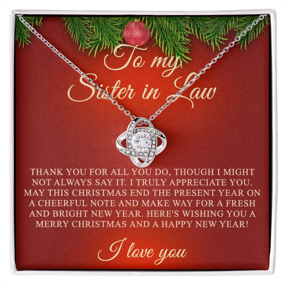 Christmas Gift for Sister-In-Law Gift For Sister-in-law Necklace for Step Sister Love Knot Necklace Set Gift for Sister in law