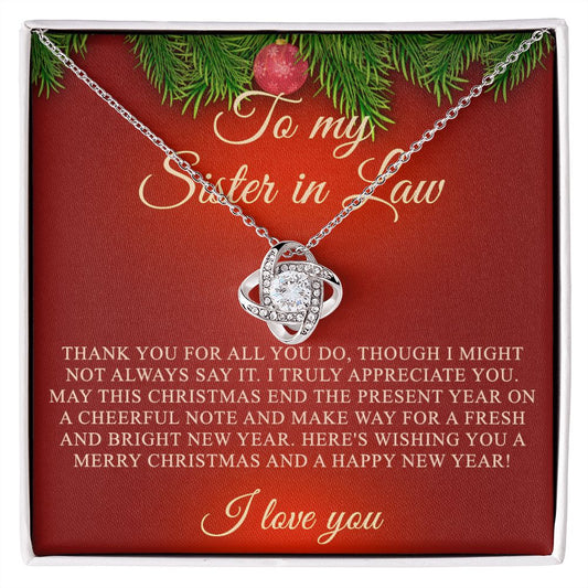 Christmas Gift for Sister-In-Law Gift For Sister-in-law Necklace for Step Sister Love Knot Necklace Set Gift for Sister in law