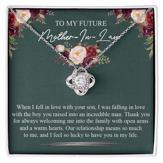 Future Mother In Law Necklace, To My Future Mother In Law Necklace From Son Mother In Law Love Knot Necklace Gift For Mother In Law From Son In Law Mother's Day Necklace Gift From Son In Law Jewelry Love Knot Necklace 6323