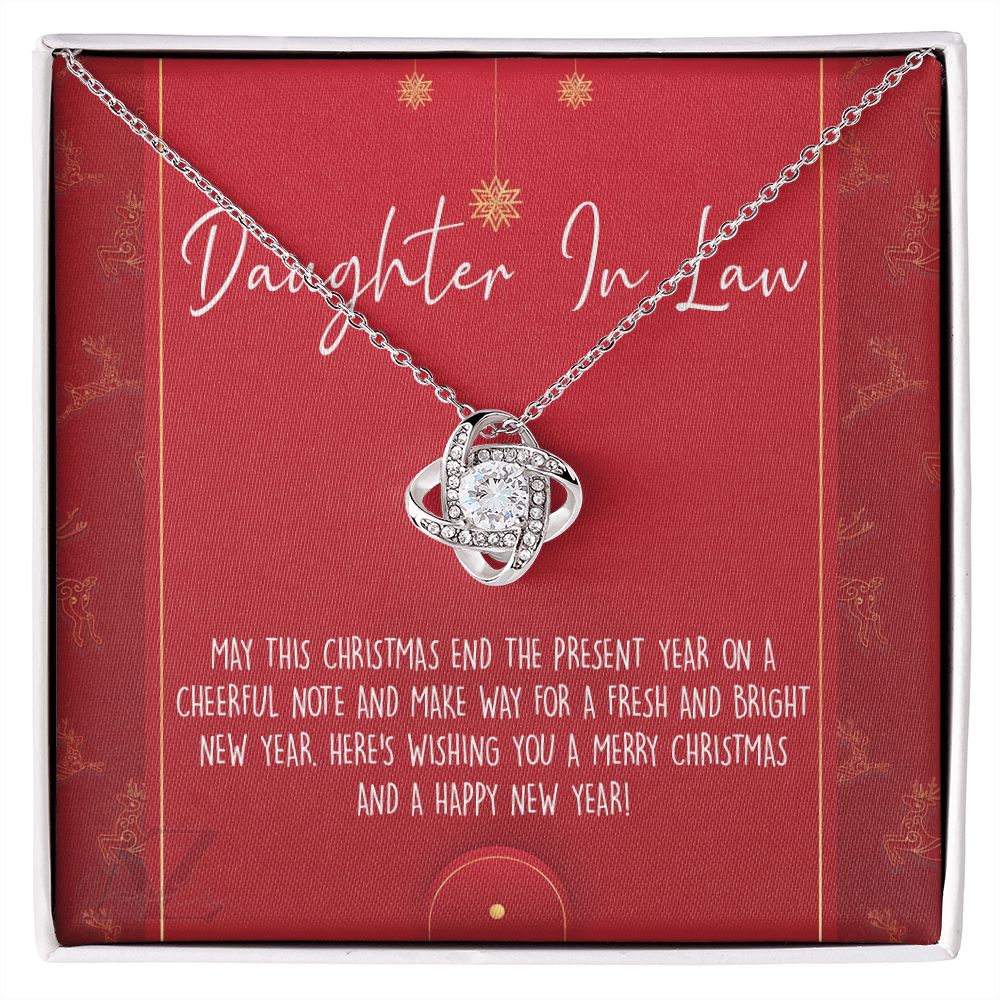Christmas Gift for Daughter in Law Necklace, Daughter in Law Jewelry, Gift for Daughter in Law, Gift from Mother in Law, Daughter in Law Xmas Holiday Gift From In Law Love Knot Necklace