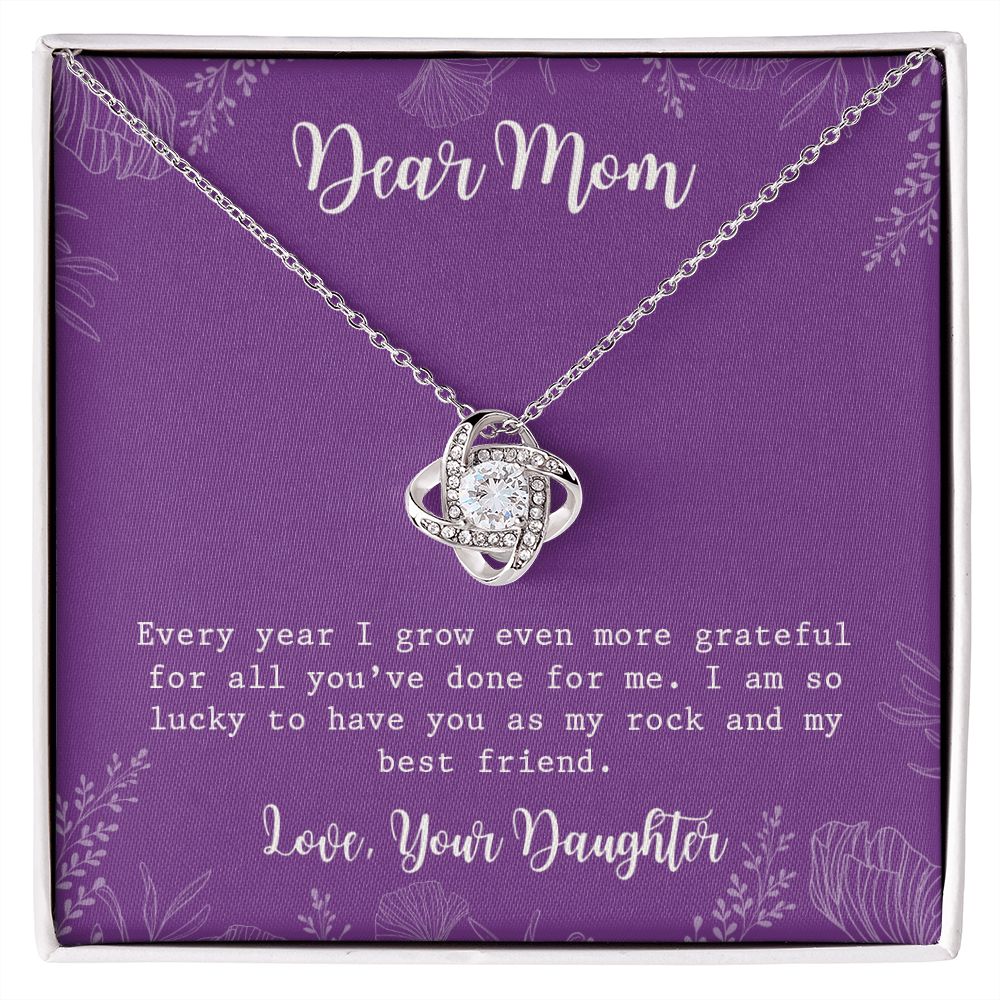 Dear Mom Necklace, To My Mom Love Knot Necklace From Daughter My Best Friend Gift Necklace For Mom, Birthday Gift For Mom, Anniversary Pendant Gift For Mom, Jewelry Gift For Mom From Daughter Git Love Knot Necklace 6323